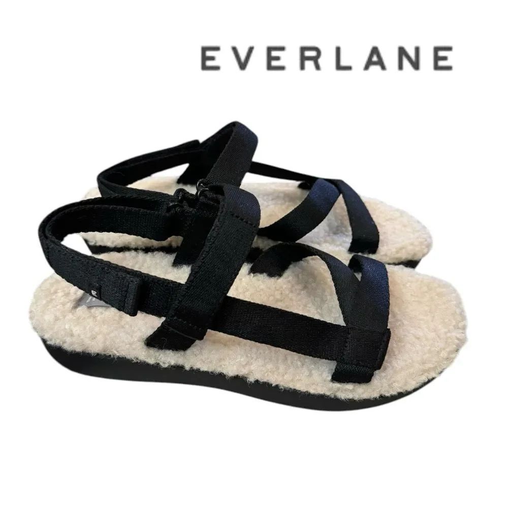 EVERLANE The Renew Teddy Sport Black Women's Sandals 7